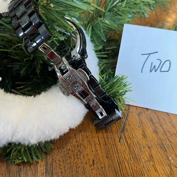 MICHAEL KORS BLACK CERAMIC CRYSTAL WATCH - Picture 3 of 3